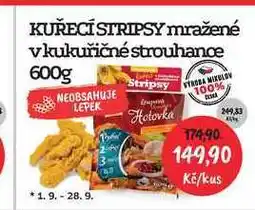 RABBIT řeznictví KUŘECÍ STRIPSY mražené v kukuřičné strouhance 600g nabídka