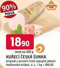 Trefa KUŘECÍ ČESKÁ ŠUNKA originál z prsních řízků nejvyšší jakosti 100g nabídka