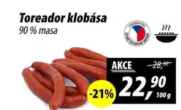 ZEMAN Toreador klobása 90% masa, 100 g nabídka