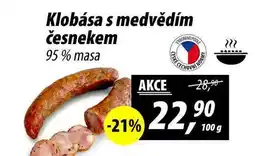 ZEMAN Klobása s medvědím česnekem 95% masa, 100 g nabídka