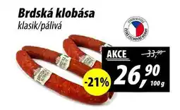 ZEMAN Brdská klobása klasik/pálivá, 100 g nabídka
