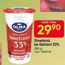 Hruška OLMA Smetana 33% ke šlehání 200 g nabídka