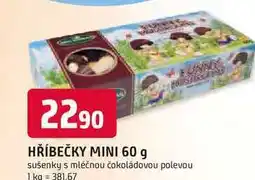 Trefa HŘÍBEČKY MINI 60 g sušenky s mléčnou čokoládovou polevou nabídka
