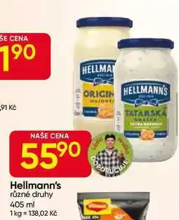Hruška Hellmann's tatarská omáčka, majonéza 405ml, vybrané druhy nabídka