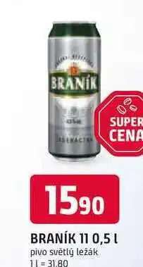 Trefa BRANÍK 11° 0,5 L pivo světlý ležák nabídka