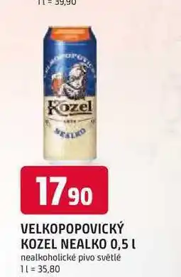 Trefa VELKOPOPOVICKÝ KOZEL NEALKO 0,5 L nealkoholické pivo světlé nabídka