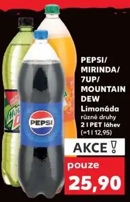 Kaufland Pepsi Mirinda 7UP, Mountain Dew nabídka