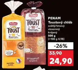 Kaufland PENAM Toustový chléb světlý/tmavý vícezrnný krájený nabídka