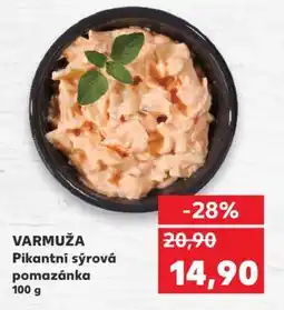 Kaufland VARMUŽA Pikantní sýrová pomazánka nabídka