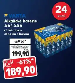 Kaufland Varta Alkalické baterie AA/AAA nabídka