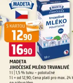 Terno Madeta jihočeské mléko trvanlivé nabídka