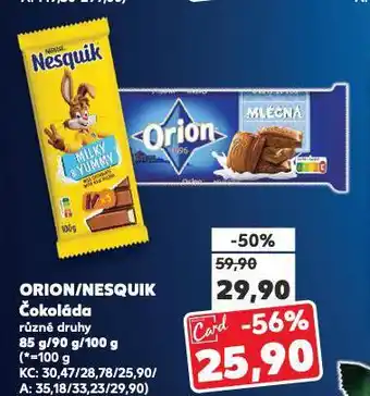 Kaufland Orion čokoláda nabídka