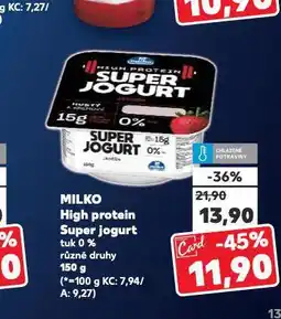 Kaufland Milko high protein super jogurt nabídka