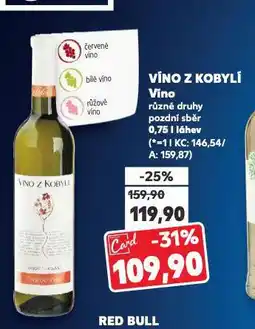 Kaufland Víno z kobylí nabídka
