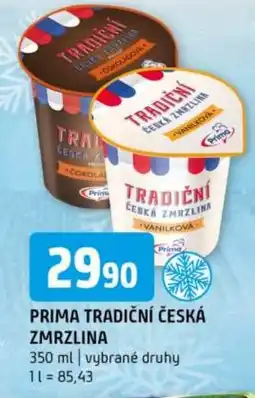 Terno Prima tradiční česká zmrzlina nabídka