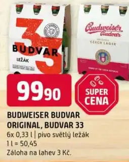 Terno Budweiser budvar original, budvar 33 nabídka