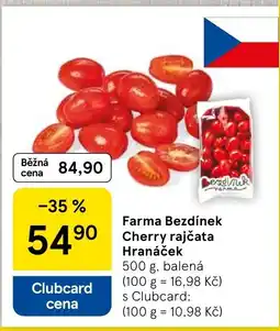 Tesco Farma Bezdínek Cherry rajčata Hranáček nabídka