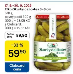 Tesco Efko Okurky delicates 3-6 cm nabídka