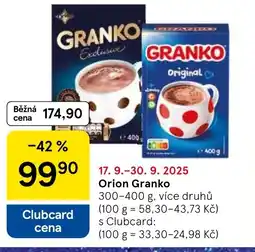 Tesco Orion Granko nabídka