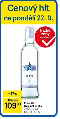 Tesco Pure Star Original vodka nabídka
