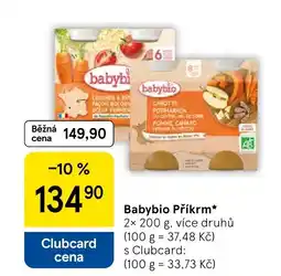 Tesco Babybio Příkrm nabídka