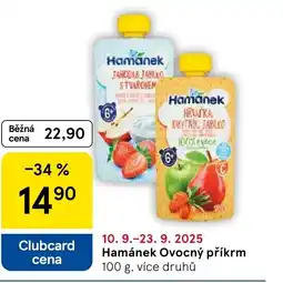 Tesco Hamánek Ovocný příkrm nabídka