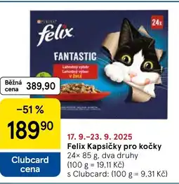Tesco Felix Kapsičky pro kočky nabídka