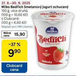 Tesco Milko Bedřich Smetanový jogurt ochucený nabídka
