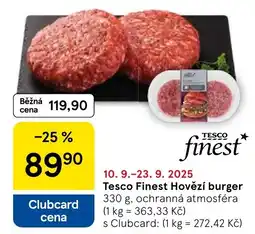 Tesco Tesco Finest Hovězí burger nabídka