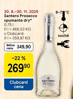 Tesco Santero Prosecco spumante dry nabídka