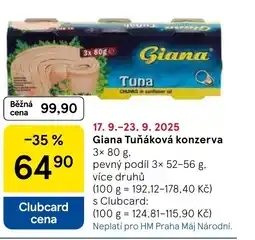 Tesco Giana Tuňáková konzerva nabídka