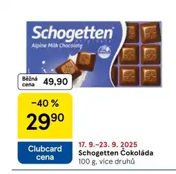 Tesco Schogetten Čokoláda nabídka