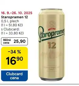 Tesco Staropramen 12 nabídka