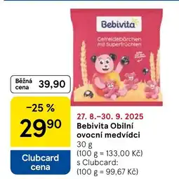 Tesco Bebivita Obilní ovocní medvídci nabídka