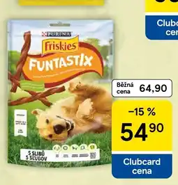 Tesco Friskies Funtastix Pochoutky pro psy lahodná příchuť slaniny a sýra nabídka