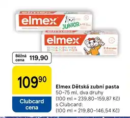 Tesco Elmex Dětská zubní pasta nabídka