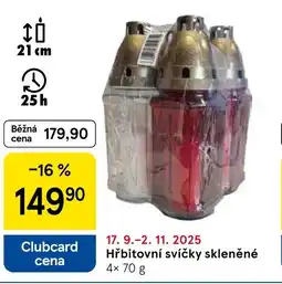 Tesco Hřbitovní svíčky skleněné nabídka