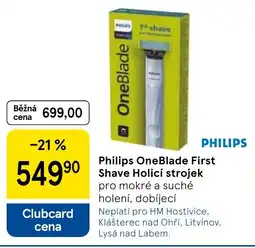 Tesco PHILIPS OneBlade First Shave Holicí strojek nabídka
