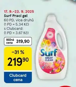 Tesco Surf prací gel nabídka