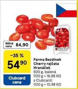 Tesco Ferma bezdínek cherry rajčata hranáček nabídka