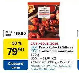 Tesco Kuřecí křídla ve sladké chilli marinádě nabídka