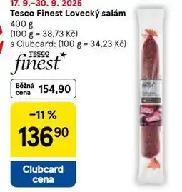 Tesco Finest lovecký salám nabídka