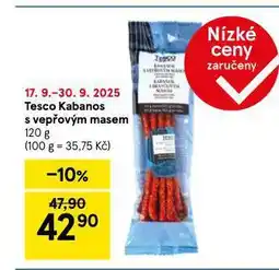 Tesco Kabanos s vepřovým masem nabídka