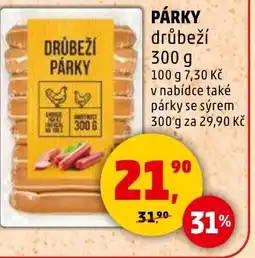 Penny Market Párky drůbeží nabídka