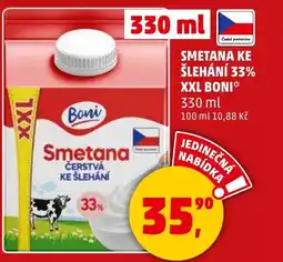 Penny Market Smetana ke šlehání 33% xxl boni nabídka