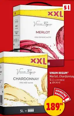 Penny Market Vinum regum Merlot, Chardonnay nabídka