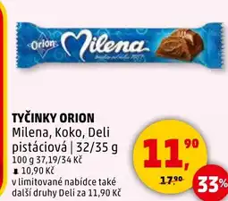Penny Market Tyčinky orion milena, koko, deli pistáciová nabídka