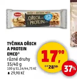 Penny Market Tyčinka ořech a protein emco nabídka