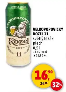 Penny Market Velkopopovický kozel 11 světlý ležák nabídka