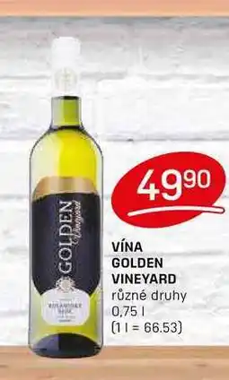 Flop VÍNA GOLDEN VINEYARD různé druhy 0,75l nabídka